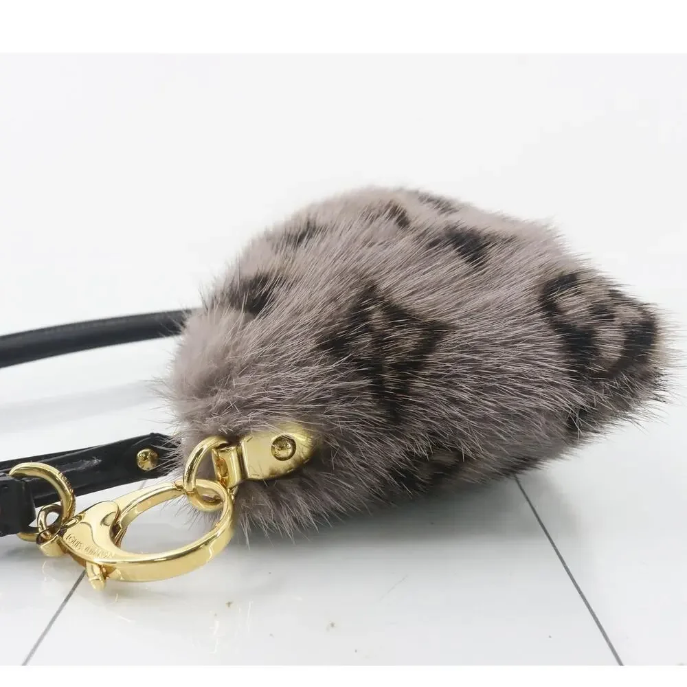 Louis Vuitton Mink Fur Bag Monogram Milla Vision MM Gray Vintage Rare Shoulder